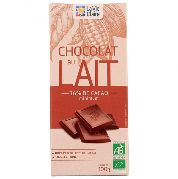 Tablette chocolat lait 36% 100g